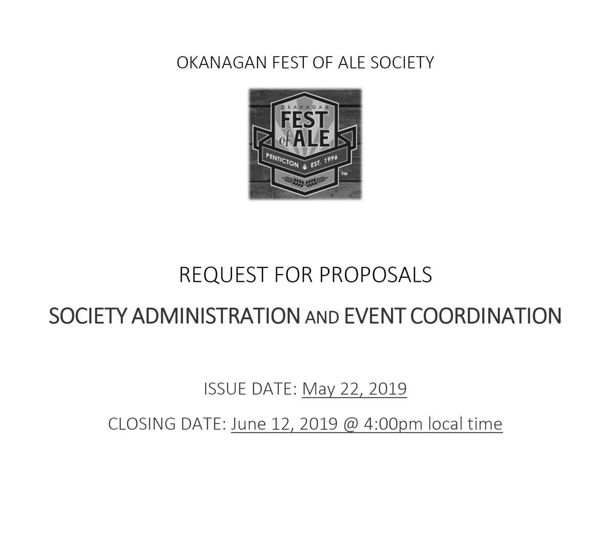 Featured image for “OFOA – Society Administration and Event Coordination Request For Proposals”